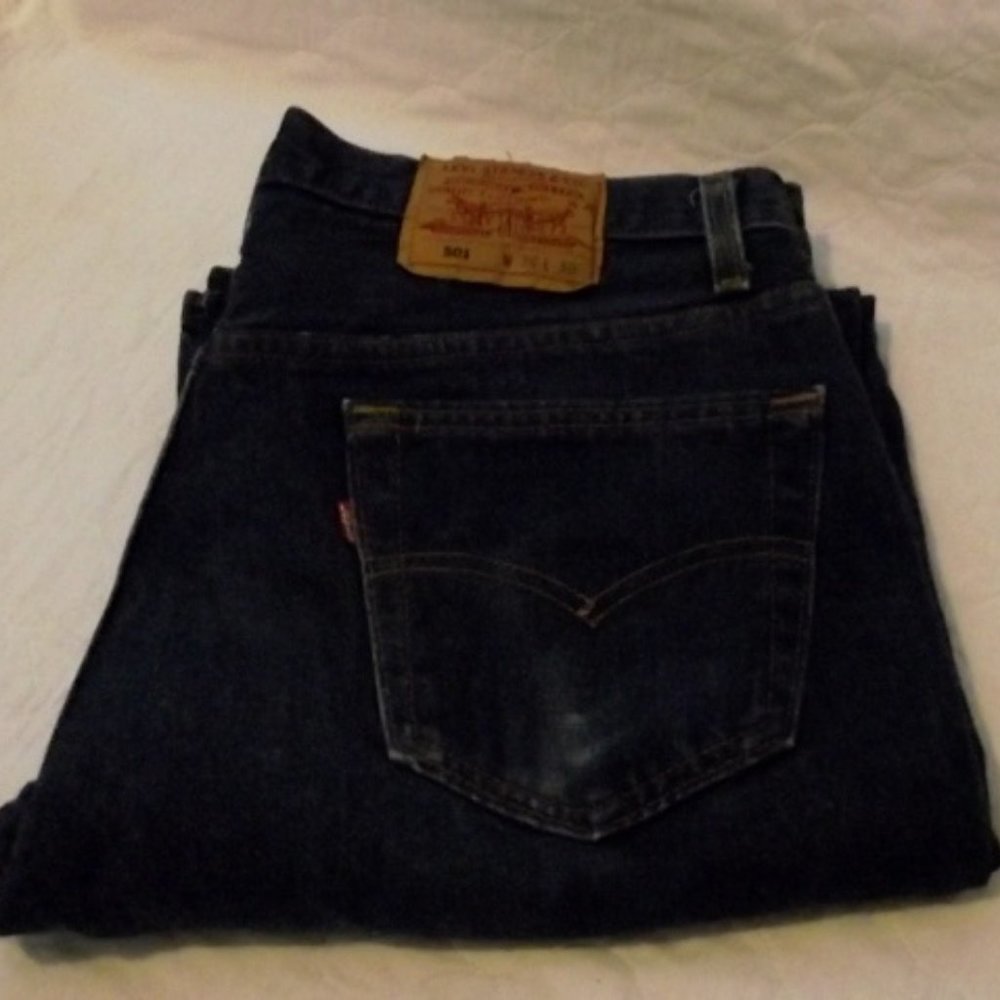 LEVIS 501 Blue Straight Leg Mens Jeans W36 L30